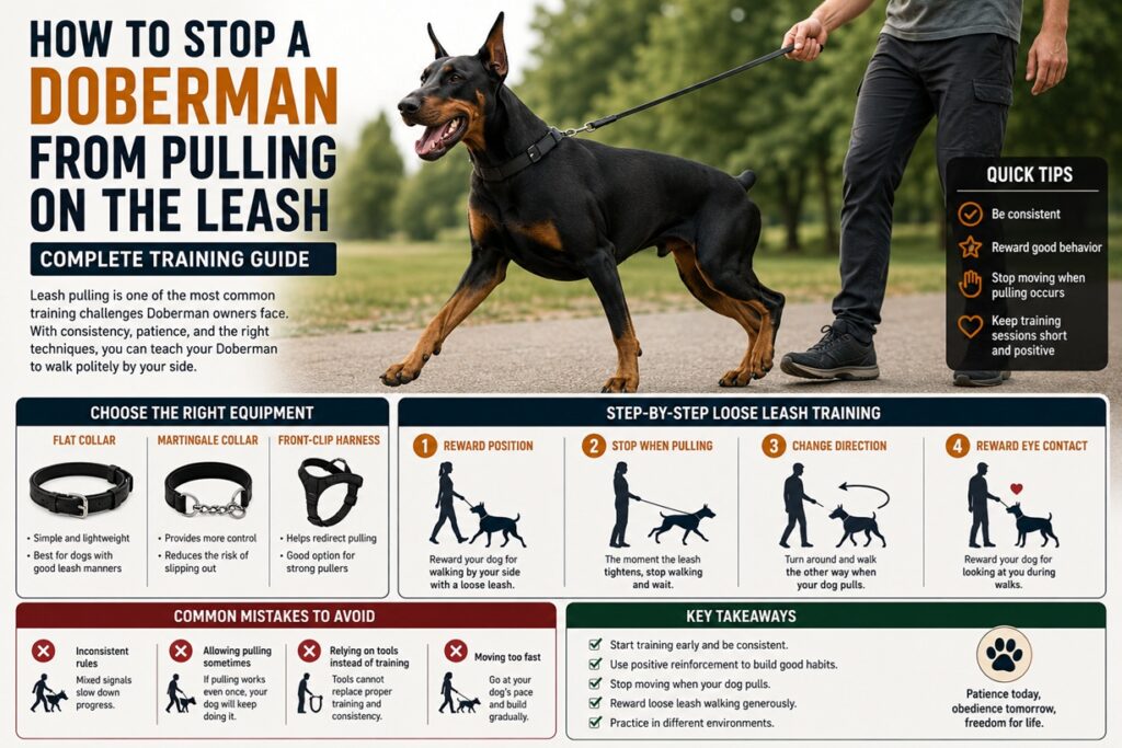 How to Stop a Doberman from Pulling on the Leash: Complete Training Guide