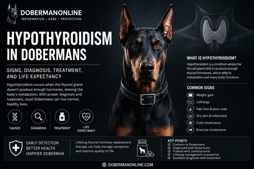 Hypothyroidism in Dobermans: Signs, Diagnosis, Treatment, and Life Expectancy