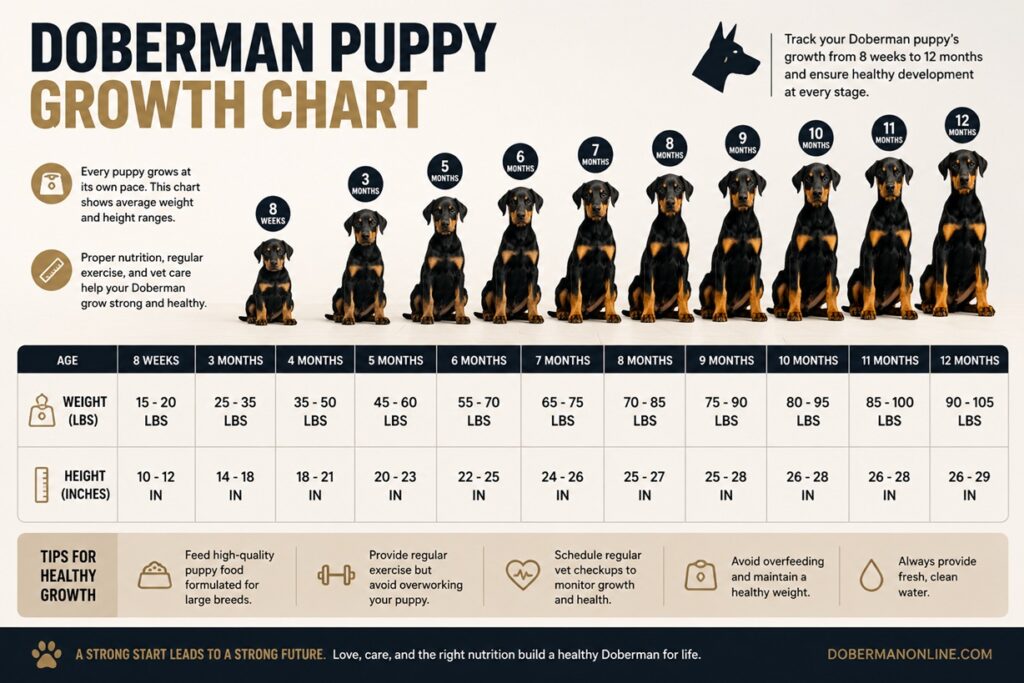 Doberman Puppy Growth Chart: Complete Weight & Height Guide