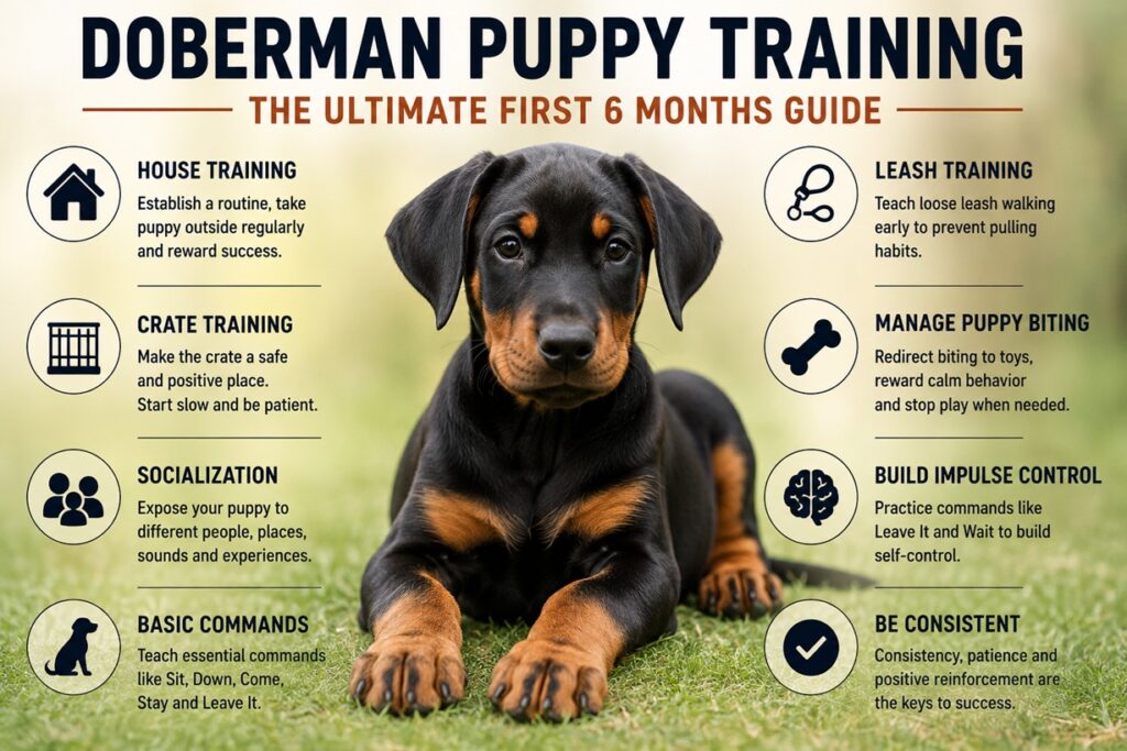 Doberman Puppy Training: The Ultimate First 6 Months Guide