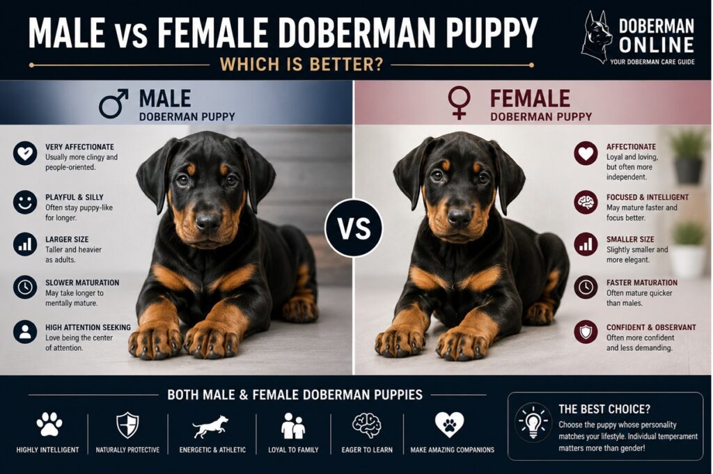 Male vs Female Doberman Puppy