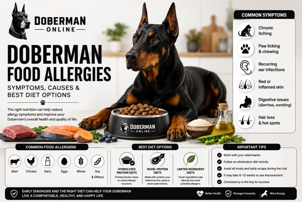 Doberman Food Allergies: Symptoms, Causes & Best Diet Options