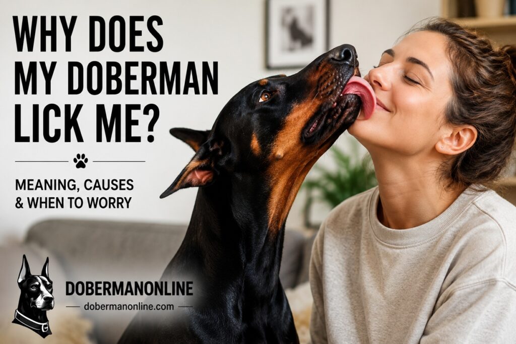Why Does My Doberman Lick Me? Meaning, Causes & When to Worry