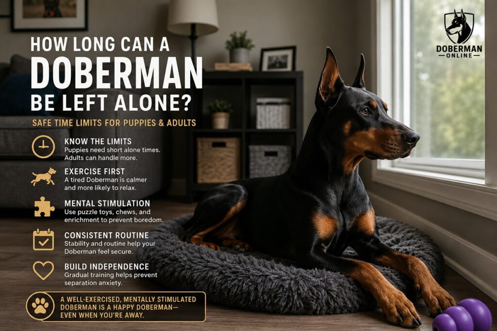 How Long Can a Doberman Be Left Alone? Safe Time Limits